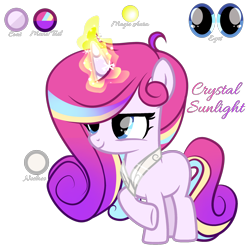 Size: 2048x2048 | Tagged: safe, artist:harmonyvitality-yt, imported from derpibooru, oc, oc only, oc:crystal sunlight, pony, unicorn, base used, female, glowing, glowing horn, horn, mare, offspring, parent:princess cadance, parent:shining armor, parents:shiningcadance, raised hoof, simple background, solo, transparent background, unicorn oc
