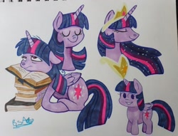 Size: 1416x1080 | Tagged: safe, artist:sprucieexoxo, imported from derpibooru, twilight sparkle, alicorn, pony, book, female, mare, traditional art, twilight sparkle (alicorn)