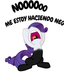 Size: 361x406 | Tagged: safe, imported from ponybooru, rarity, racism, shouting rarity, spanish