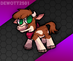 Size: 1173x990 | Tagged: safe, artist:dewott2501, derpibooru exclusive, imported from derpibooru, cow, them's fightin' herds, arizona (tfh), cloven hooves, community related, female, no pupils, pixelated, solo