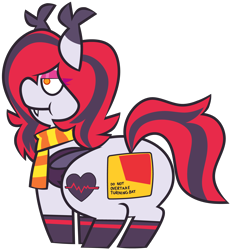 Size: 5274x5697 | Tagged: safe, artist:threetwotwo32232, imported from derpibooru, oc, oc only, oc:arrhythmia, bat pony, pony, bat pony oc, clothes, female, mare, scarf, simple background, solo, striped scarf, transparent background