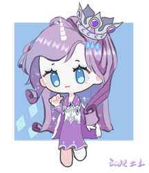 Size: 980x1132 | Tagged: safe, artist:ecor土土, imported from derpibooru, princess platinum, rarity, human, chibi, female, humanized, light skin, simple background, solo