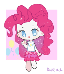 Size: 980x1132 | Tagged: safe, artist:ecor土土, imported from derpibooru, pinkie pie, human, chibi, female, humanized, light skin, simple background, solo