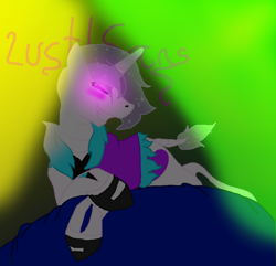 Size: 884x852 | Tagged: safe, artist:harmonicdreemur1308, imported from derpibooru, pony, unicorn, clothes, glowing, glowing eyes, grin, male, ponified, sans (undertale), smiling, solo, stallion, undertale