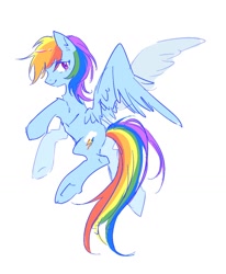 Size: 1240x1502 | Tagged: safe, artist:惑星, imported from derpibooru, rainbow dash, pegasus, pony, butt, female, mare, plot, simple background, solo, white background