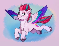 Size: 1733x1351 | Tagged: safe, artist:birdoffnorth, imported from derpibooru, zipp storm, pegasus, pony, cheek fluff, female, flying, g5, solo