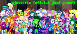 Size: 1280x568 | Tagged: safe, artist:ajosterio, imported from derpibooru, adagio dazzle, applejack, aria blaze, derpy hooves, dj pon-3, fluttershy, gloriosa daisy, indigo zap, juniper montage, lemon zest, pinkie pie, rainbow dash, rarity, sci-twi, sonata dusk, sour sweet, starlight glimmer, sugarcoat, sunny flare, sunset shimmer, trixie, twilight sparkle, vinyl scratch, wallflower blush, oc, human, equestria girls, crystal guardian, humane five, humane seven, humane six, ponied up, self paradox, shadow five, the dazzlings, twolight