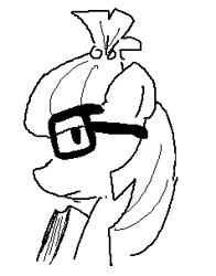 Size: 238x304 | Tagged: safe, artist:rainbrony, imported from derpibooru, moondancer, pony, unicorn, book, bust, glasses, looking at you, monochrome, side view, simple background, sketch, solo, white background