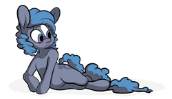Size: 3344x1925 | Tagged: safe, artist:extradan, imported from derpibooru, oc, oc only, oc:toy maker, earth pony, pony, earth pony oc, lying down, simple background, solo, white background