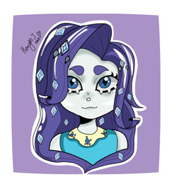 Size: 894x894 | Tagged: safe, artist:galaxyheavyn, imported from derpibooru, rarity, human, equestria girls, bust, diamond, looking at you, portrait, smiling