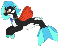 Size: 2740x2197 | Tagged: safe, artist:supahdonarudo, imported from derpibooru, oc, oc only, oc:icebeak, seapony (g4), jewelry, necklace, simple background, solo, transparent background
