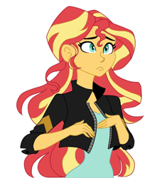 Size: 810x862 | Tagged: safe, artist:ignoto_delta, imported from derpibooru, sunset shimmer, human, equestria girls, female, simple background, solo, white background