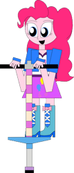 Size: 171x400 | Tagged: safe, artist:rupahrusyaidi, imported from derpibooru, pinkie pie, human, equestria girls, pogo stick, simple background, solo, transparent background