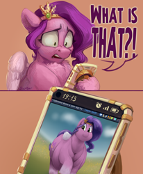 Size: 2500x3030 | Tagged: safe, artist:jewellier, artist:lupin quill, edit, imported from derpibooru, pipp petals, pegasus, pony, derpibooru, spoiler:my little pony: a new generation, adipipp, belly, big belly, butt, cellphone, chest fluff, chubby cheeks, double chin, exploitable meme, fat, fat fetish, female, fetish, flabby chest, g5, high res, hoof hold, large butt, lineless, mare, meme, meta, my little pony: a new generation, neck roll, obese, phone, pinpoint eyes, pipp petals is not amused, plot, reaction image, shocked, shocked expression, solo, speech, talking, template, text, unamused, unshorn fetlocks