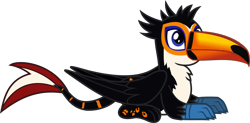 Size: 1912x943 | Tagged: safe, artist:lightningbolt, derpibooru exclusive, imported from derpibooru, oc, oc only, oc:tristão, bird, griffon, toco toucan, toucan, .svg available, beak, chest fluff, folded wings, lying down, male, paws, prone, solo, spots, stripes, svg, tail, talons, toucan griffon, vector, wings