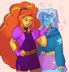 Size: 1216x1280 | Tagged: safe, artist:ritaleijon, imported from derpibooru, adagio dazzle, trixie, human, equestria girls, rainbow rocks, duo, duo female, female, lesbian, shipping, triagio