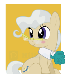 Size: 5304x5840 | Tagged: safe, artist:milkyboo898, imported from derpibooru, mayor mare, earth pony, pony, abstract background, blushing, female, glasses, mare, solo