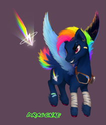 Size: 695x822 | Tagged: safe, artist:dragonae, imported from derpibooru, rainbow dash, pegasus, g4, goggles, redesign, spread wings, wings