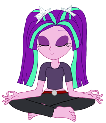 Size: 1987x2304 | Tagged: safe, artist:chrismc373, imported from derpibooru, aria blaze, human, equestria girls, meditating, simple background, solo, transparent background