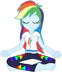 Size: 2984x3424 | Tagged: safe, artist:chrismc373, imported from derpibooru, rainbow dash, human, equestria girls, meditating, simple background, solo, transparent background