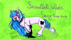 Size: 1280x720 | Tagged: safe, artist:deadsmoke, derpibooru exclusive, imported from derpibooru, oc, unicorn, green, horn, running, scar, smiling, unicorn oc