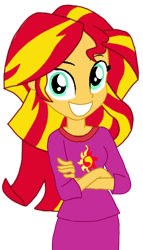 Size: 540x941 | Tagged: safe, artist:chrismc373, imported from derpibooru, sunset shimmer, human, equestria girls, clothes, pajamas, simple background, smiling, solo, transparent background