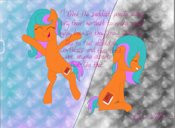 Size: 1157x849 | Tagged: safe, artist:script singer, imported from derpibooru, oc, oc only, oc:script singer, earth pony, pony, duality, earth pony oc, quote, solo