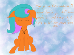 Size: 2048x1536 | Tagged: safe, artist:script singer, imported from derpibooru, oc, oc only, oc:script singer, earth pony, pony, earth pony oc, quote, solo