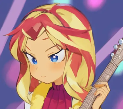 Size: 576x512 | Tagged: safe, edit, edited screencap, editor:luckreza8, imported from derpibooru, screencap, sunset shimmer, human, equestria girls, equestria girls series, spring breakdown, spoiler:eqg series (season 2), ai content, ai generated, anime, female, generator:pinegraph