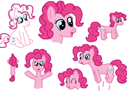 Size: 800x600 | Tagged: safe, artist:jakusi, pinkie pie, eyes closed, happy, jumping, multeity, open smile, overhead view, raised arms, sitting