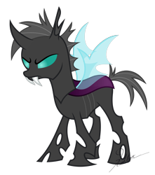 Size: 5000x5652 | Tagged: safe, artist:kaitykat117, imported from derpibooru, oc, oc only, oc:kanta(kaitykat), changeling, angry, base used, changeling oc, purple changeling, scowl, simple background, solo, transparent background, vector