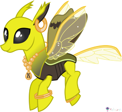Size: 4336x4000 | Tagged: safe, artist:melisareb, imported from derpibooru, part of a set, changedling, changeling, insect, moth, mothling, original species, .svg available, absurd resolution, alphabet lore, bracelet, changelingified, crossover, ear piercing, earring, female, flying, jewelry, k, mare, necklace, piercing, simple background, solo, species swap, transparent background, vector, wings, yellow changeling
