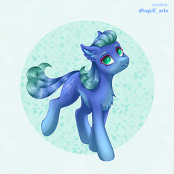 Size: 2500x2500 | Tagged: safe, artist:ingolf arts, imported from derpibooru, oc, oc only, oc:emerald splash, earth pony, chest fluff, cute, ear fluff, earth pony oc, emerald splash, female, high res, mare, oc only pony, simple background, solo