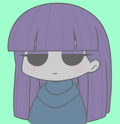 Size: 1668x1723 | Tagged: safe, artist:batipin, imported from derpibooru, maud pie, human, equestria girls, blue background, chibi, cyan background, female, no nose, simple background, solo