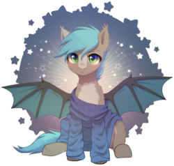 Size: 2223x2112 | Tagged: safe, alternate version, artist:avrameow, imported from derpibooru, part of a set, oc, oc only, bat pony, pegasus, pony, alternate character, bat pony oc, clothes, commission, oversized clothes, simple background, solo, sweater, transparent background, wings, ych result