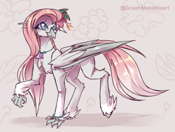 Size: 4000x3000 | Tagged: safe, artist:greenmaneheart, imported from derpibooru, oc, oc:hibiscus, classical hippogriff, hippogriff, female, hippogriff oc, solo