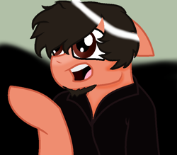 Size: 770x676 | Tagged: safe, artist:harmonicdreemur1308, imported from derpibooru, earth pony, pony, beard, bust, clothes, facial hair, jontron, ponified, solo