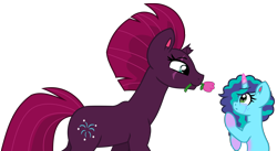 Size: 9381x5159 | Tagged: safe, artist:ejlightning007arts, artist:madzbases, imported from derpibooru, fizzlepop berrytwist, tempest shadow, pony, unicorn, my little pony: the movie, base used, broken horn, coat markings, cute, flower, freckles, friendly, g5, horn, misty brightdawn, my little pony: make your mark, scar, simple background, socks (coat markings), teary eyes, transparent background, vector, young misty, younger