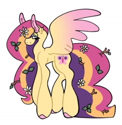 Size: 1419x1453 | Tagged: safe, artist:partyponypower, imported from derpibooru, fluttershy, pegasus, pony, simple background, solo, spread wings, standing, white background, wings