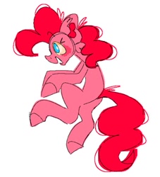 Size: 931x1024 | Tagged: safe, artist:partyponypower, imported from derpibooru, pinkie pie, earth pony, pony, open mouth, simple background, smiling, solo, white background
