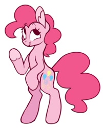 Size: 724x901 | Tagged: safe, artist:partyponypower, imported from derpibooru, pinkie pie, earth pony, pony, looking up, simple background, smiling, solo, standing, standing on two hooves, white background