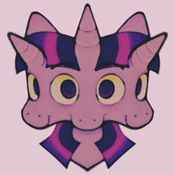 Size: 1200x1200 | Tagged: safe, artist:partyponypower, imported from derpibooru, twilight sparkle, pony, unicorn, bust, looking at you, multiple eyes, multiple mouths, smiling, solo, trippy, wat