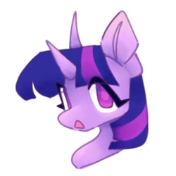 Size: 1200x1200 | Tagged: safe, artist:partyponypower, imported from derpibooru, twilight sparkle, pony, unicorn, bust, simple background, solo, white background