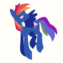 Size: 1200x1200 | Tagged: safe, artist:partyponypower, imported from derpibooru, rainbow dash, pegasus, pony, looking up, simple background, smiling, solo, spread wings, white background, wings