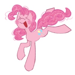 Size: 1000x1000 | Tagged: safe, artist:partyponypower, imported from derpibooru, pinkie pie, earth pony, pony, blushing, eyes closed, open mouth, simple background, smiling, solo, white background