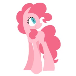 Size: 1000x1000 | Tagged: safe, artist:partyponypower, imported from derpibooru, pinkie pie, earth pony, pony, simple background, smiling, solo, standing, white background