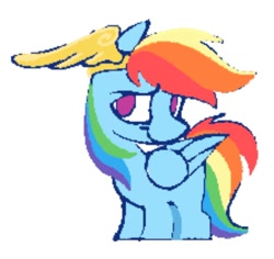 Size: 814x769 | Tagged: safe, artist:partyponypower, imported from derpibooru, rainbow dash, pegasus, pony, crown, jewelry, regalia, simple background, smiling, solo, standing, white background