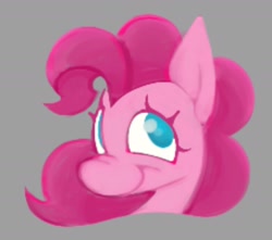 Size: 1828x1619 | Tagged: safe, artist:partyponypower, imported from derpibooru, pinkie pie, earth pony, pony, bust, gray background, simple background, smiling, solo