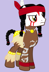 Size: 1728x2516 | Tagged: safe, artist:swiftgaiathebrony, imported from derpibooru, oc, oc only, earth pony, african, earth pony oc, fantasy class, indian, jewelry, male, native american, necklace, warrior