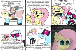 Size: 1117x748 | Tagged: safe, artist:c4n4ry0nl1n3, imported from derpibooru, fluttershy, photo finish, earth pony, pegasus, pony, green isn't your color, comic, dialogue, scene interpretation, text, thousand yard stare, wide eyes